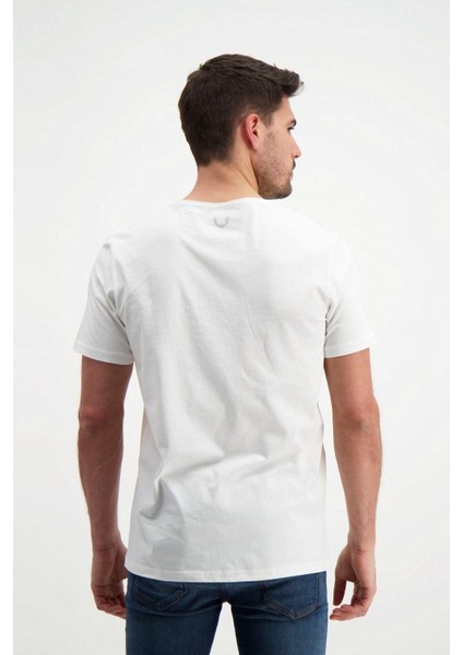Ekru Erkek Yıkamalı Basic T-Shirt fırsatları