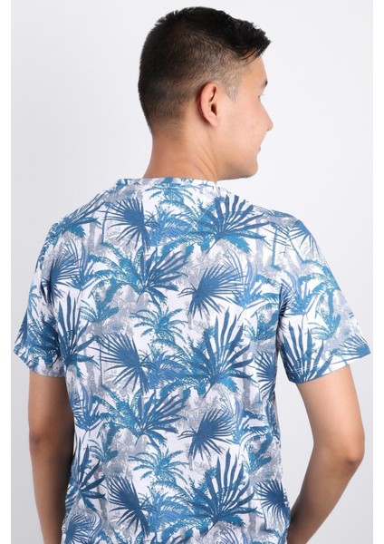 Erkek Bisiklet Yaka Baskılı T-Shirt %100 Pamuk Tişört fırsatları