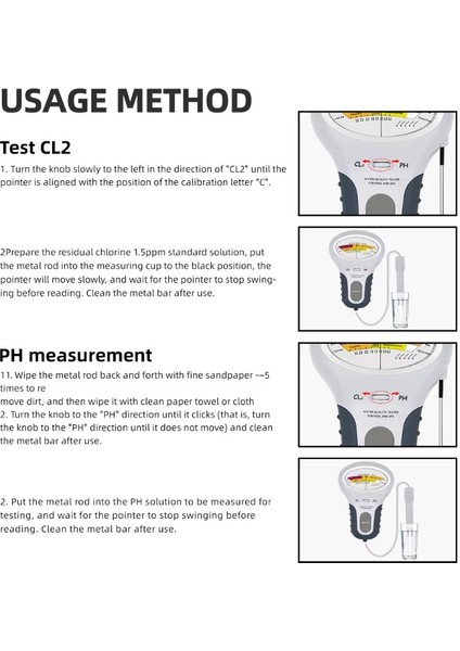 Klor Ölçüm Cihazı Su Kalitesi Ph ve Klor Test Cihazı Cl2 Ph Klor Ölçer Yüzme Havuzu Spa Akvaryum indirimleri