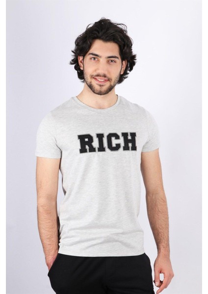 Erkek Nakış Baskılı T-Shirt