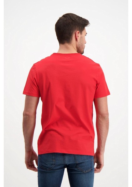 Kırmızı Erkek Yıkamalı Basic T-Shirt fırsatları