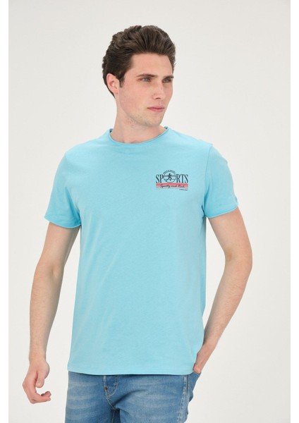 Erkek Yıkamalı Basic T-Shirt Tişört %100 Pamuk Tişört