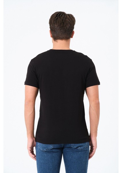 Erkek %100 Pamuk Kısa Kollu Siyah T-Shirt V Yaka Basic Erkek Tişört modelleri