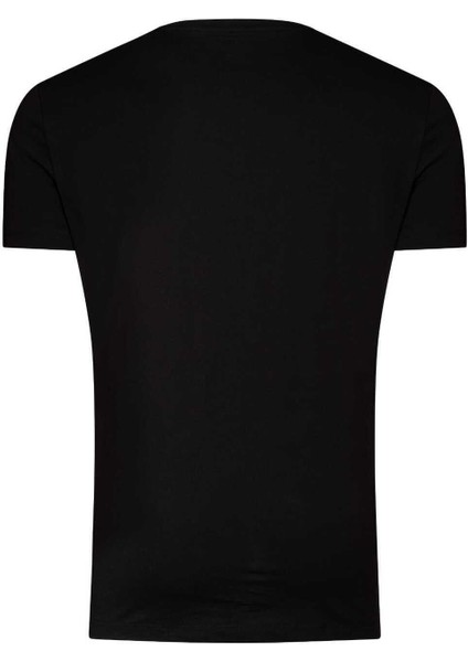 Erkek %100 Pamuk Kısa Kollu Siyah T-Shirt V Yaka Basic Erkek Tişört indirimleri