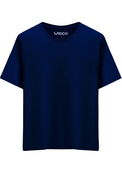 Erkek %100 Pamuk Oversize Tişört Basic Bisiklet Yaka Kısa Kollu T-Shirt