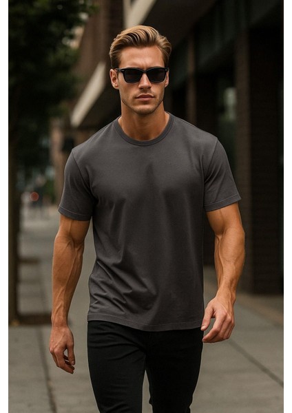 Erkek %100 Pamuk Oversize Tişört Basic Bisiklet Yaka Kısa Kollu T-Shirt modelleri