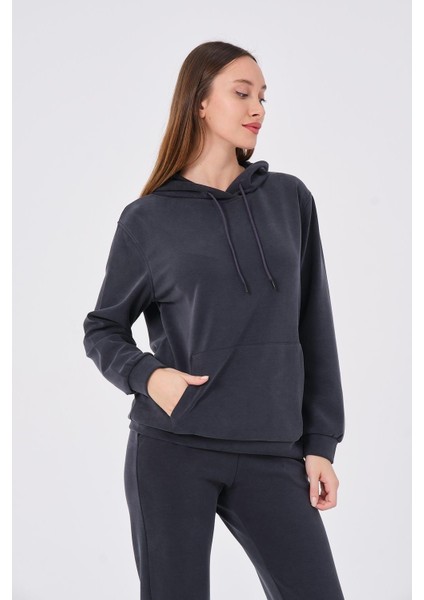 Kadın Yumuşak Kumaş Eşofman Takımı Eşofman Altı ve Sweatshirt