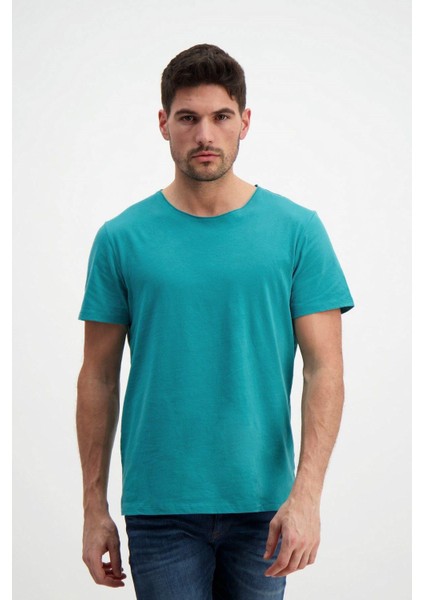 Rich Erkek Yıkamalı Basic T-Shirt Tişört %100 Pamuk Tişört