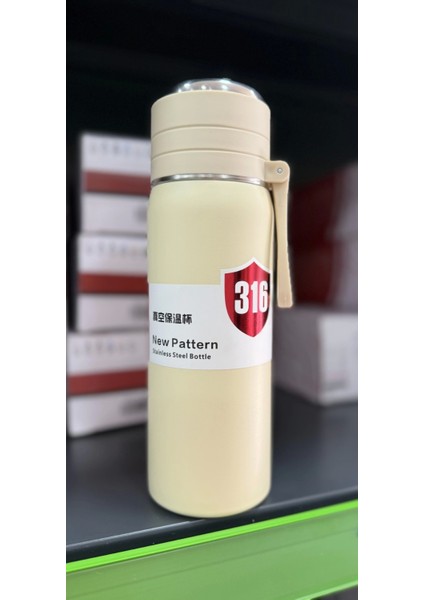 Paslanmaz Çelik Termos Su Şişesi 500ML Vakumlu Kapak Krem Ithal Ürün fırsatları