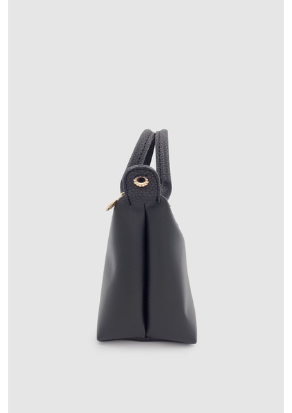 Neylo Fermuar ve Mıknatıs Kapamalı Deri Çapraz Askılı El Çantası Siyah indirimleri