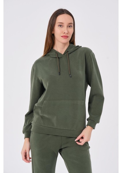 Kadın Yumuşak Kumaş Eşofman Takımı Eşofman Altı ve Sweatshirt