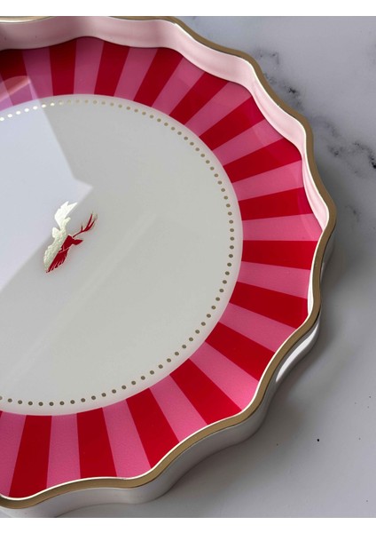 Renna Pink Yuvarlak Tepsi fırsatları