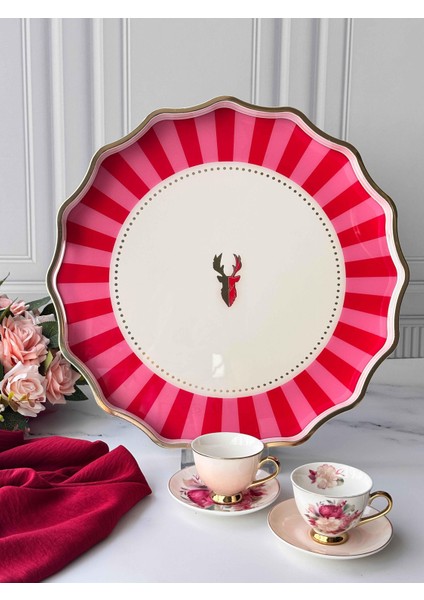 Renna Pink Yuvarlak Tepsi indirimleri