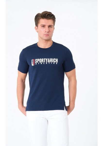 Erkek Bisiklet Yaka Basic Baskılı T-Şhirt