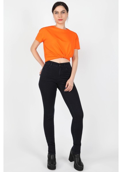 Kadın Kot Pantolon Koyu Düz 2JA/5174.KOYU Düz