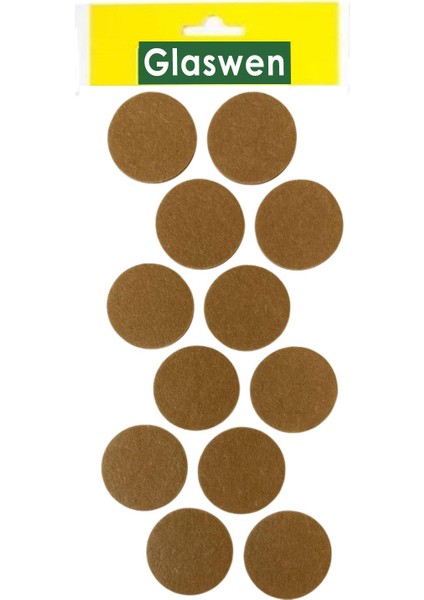 Yapışkanlı Yuvarlak Keçe Masa Sandalye Parke Zemin Ayak Koruyucu Kaydırmaz Keçesi 40 mm (12'li Paket) modelleri