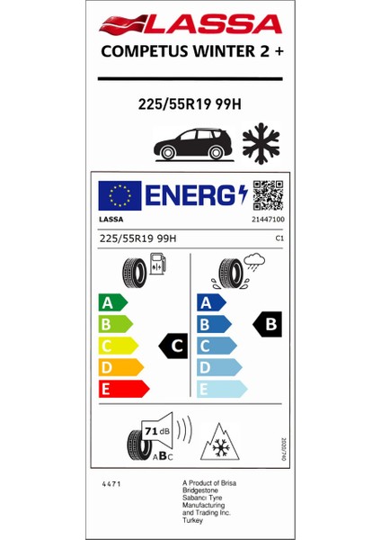 225/55 R19 99H Competus Wınter 2+ Oto Kış Lastiği (Üretim Yılı:2025) modelleri