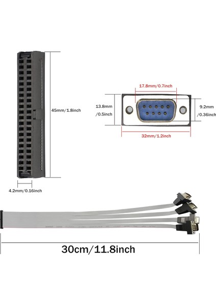 40PIN 2.0mm Ide To 4 Port Db9 RS232 Dişi Seri Kablo fiyatları