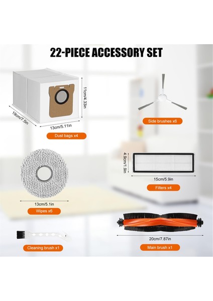 Xiaomi Için Aksesuar X20+ /X10+ Robot Elektrikli Süpürge, Yedek Ana Fırça Paspas Ped Toz Torbaları Yan Fırça Filtreleri (Yurt Dışından) fiyatları