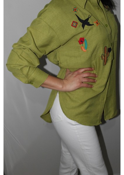 Kadın Keten Gömlek Nakışlı fiyatları