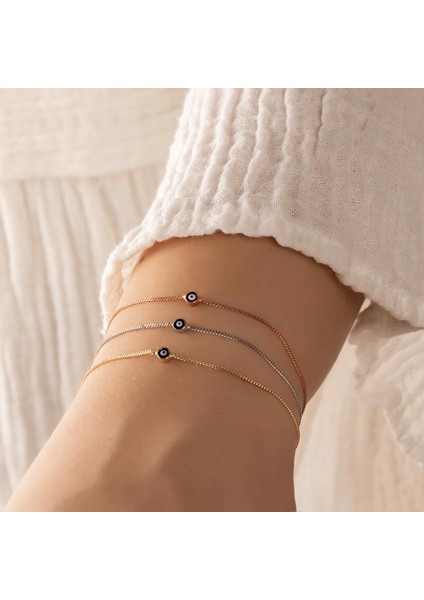 Lacivert Nazar Boncuklu Minimal Altın Bileklik fiyatları