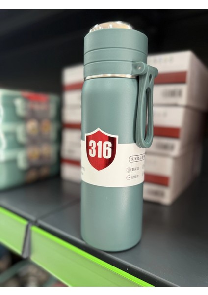 Paslanmaz Çelik Termos Su Şişesi 500ML Vakumlu Kapak Yeşil Ithal Ürün fırsatları