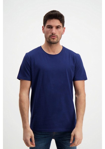 Rich Erkek Yıkamalı Basic T-Shirt Tişört %100 Pamuk Tişört