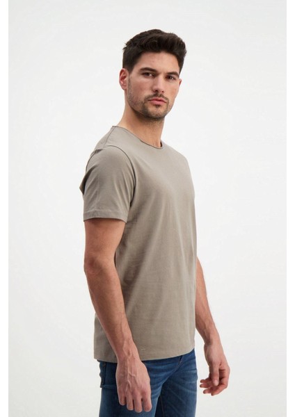 Kahverengi Erkek Yıkamalı Basic T-Shirt fiyatları