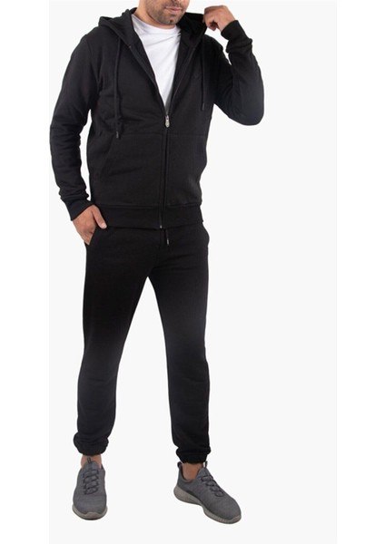Şardonlu Fermuarlı Kapüşonlu Siyah Sweatshirt Polar Hırka fiyatları