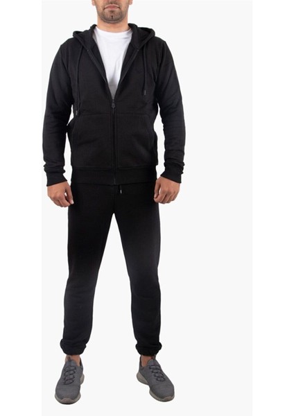 Şardonlu Fermuarlı Kapüşonlu Siyah Sweatshirt Polar Hırka modelleri