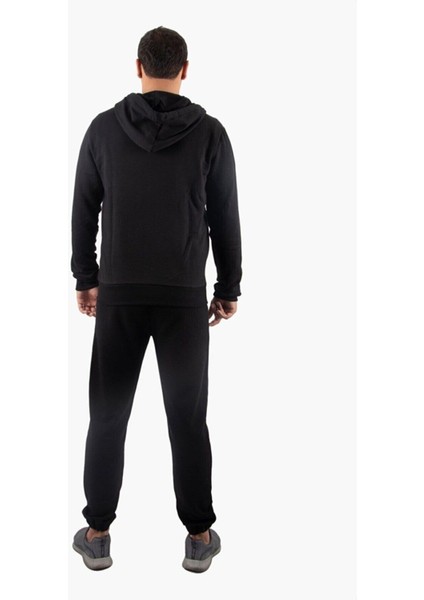 Şardonlu Fermuarlı Kapüşonlu Siyah Sweatshirt Polar Hırka fırsatları