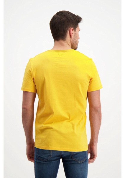 Sarı Erkek Yıkamalı Basic T-Shirt fırsatları