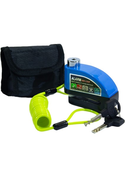 Disk Kilit HSB125 Mavi Alarmlı Kablolu