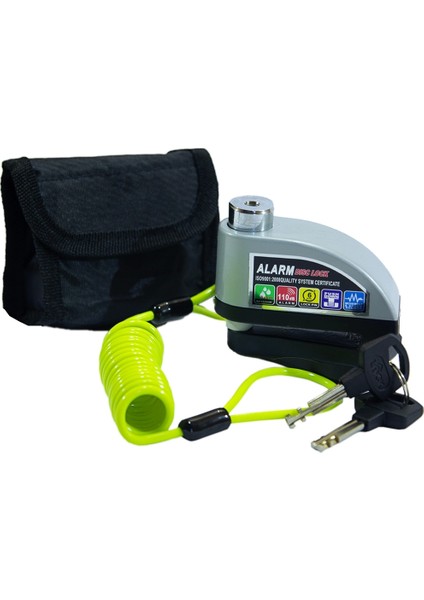 Disk Kilit HSB125 Gri Alarmlı Kablolu