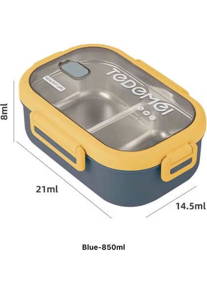 2 Bölmeli Paslanmaz Çelik Sızdırmaz Saklama Kabı Beslenme Kabı 0,85 Lt. Yeşil-Sarı Ithal Ürün fırsatları
