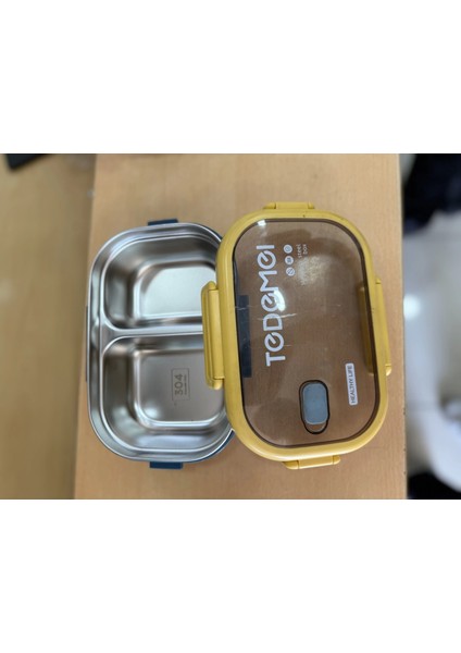 2 Bölmeli Paslanmaz Çelik Sızdırmaz Saklama Kabı Beslenme Kabı 0,85 Lt. Yeşil-Sarı Ithal Ürün indirimleri