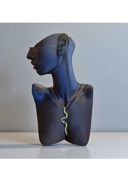 Çelik Yılan (Şahmeran) Model Gold Kolye