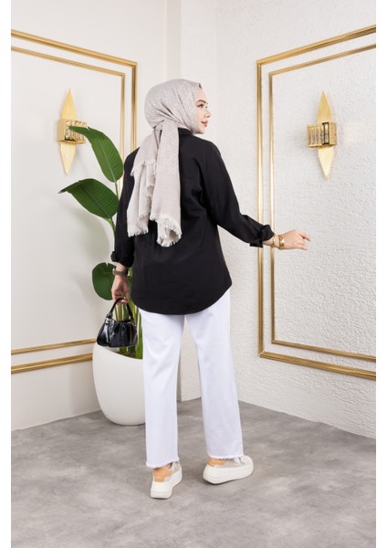 Beli Lastikli Keten Pantolon - Beyaz / A0104 fırsatları