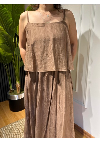 Kahverengi Bluz Etek Takım modelleri