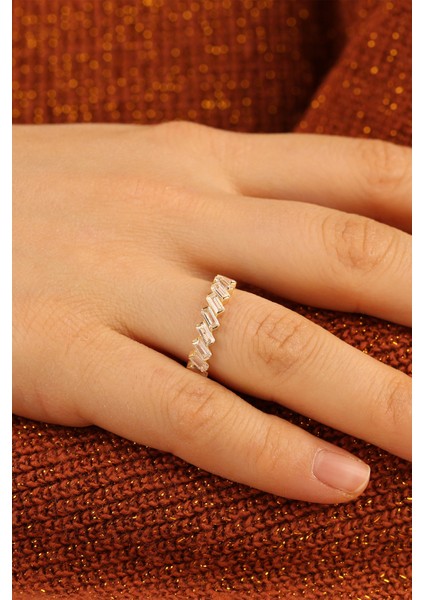 Çıtır Baget Taşlı Altın Yüzük ÇGKY0061 fırsatları