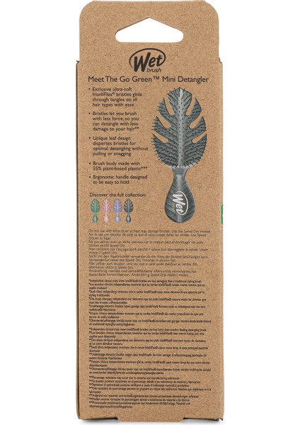 Go Green Mini Detangler Dolaşık Açıcı Saç Fırçası Gri