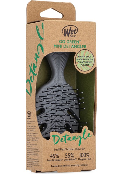 Go Green Mini Detangler Dolaşık Açıcı Saç Fırçası Gri