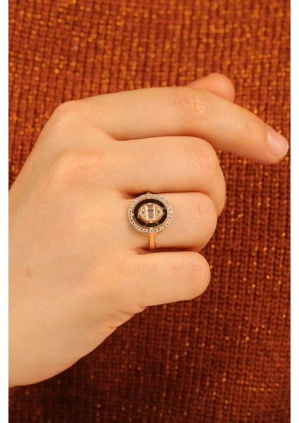 Baget Yeni Tarz Oval Altın Yüzük ÇGKY0070