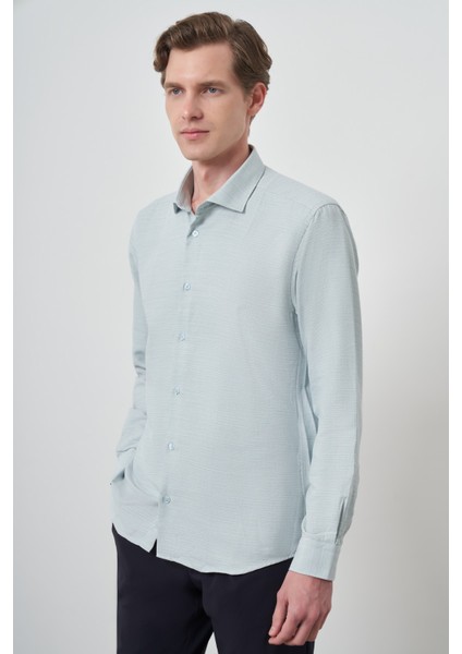 Erkek Yeşil Slim Fit Italyan Yaka Gömlek fiyatları