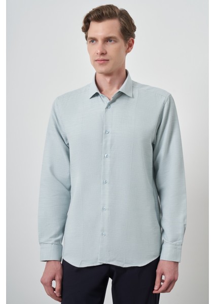 Erkek Yeşil Slim Fit Italyan Yaka Gömlek fırsatları