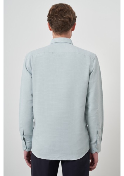 Erkek Yeşil Slim Fit Italyan Yaka Gömlek indirimleri