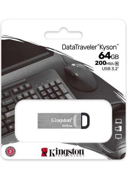 DTKN-64GB 64GB DataTraveler Kyson 200MB-s Metal USB 3.2 Gen 1 Flash Bellek fiyatları