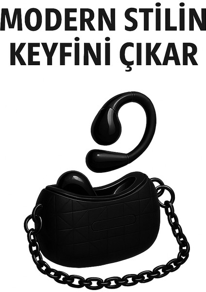 Çanta Şeklinde Kablosuz Kulaklık LED Göstergeli Anc Özellik 15 Dakika Şarj Ile 4 Saat Müzik Dinleme