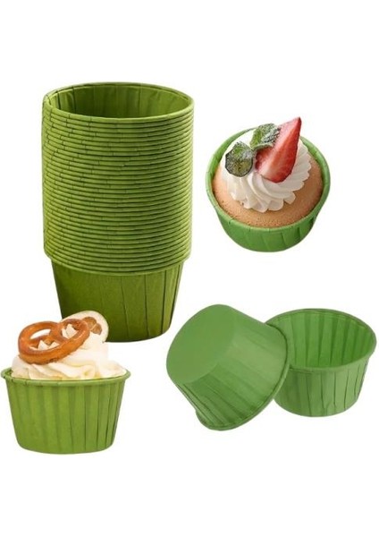Cupcake/muffin /suffle Kek Kapsülü Yeşil 50 Li