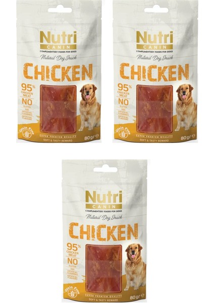 Tavuklu Fileto Tahılsız Köpek Ödülü 80 Gr. x 3 Adet